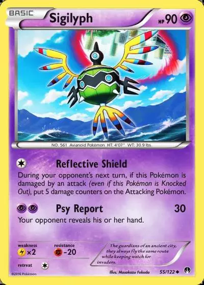 Sigilyph 55/122 BREAKpoint Pokemon card