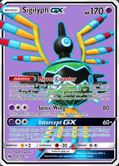 Sigilyph-GX 202/214 Lost Thunder Pokemon card