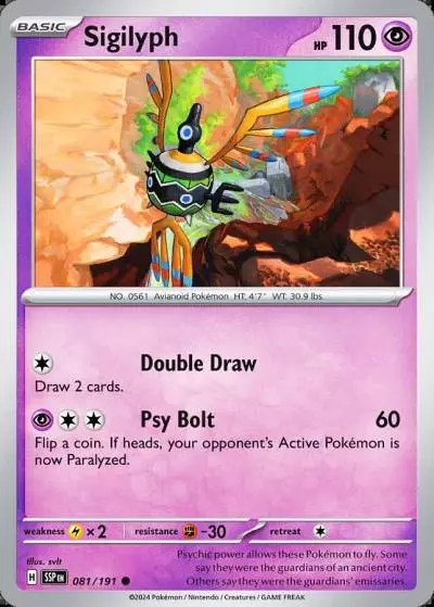 Sigilyph 81/191 Surging Sparks Pokemon card