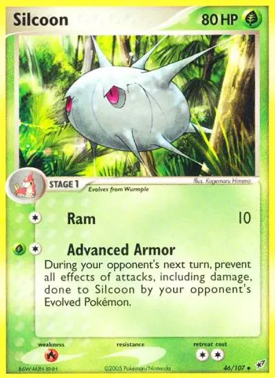 Silcoon 46/107 Deoxys Pokemon card