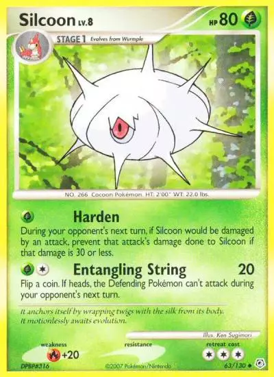 Silcoon 63/130 Diamond & Pearl Pokemon card