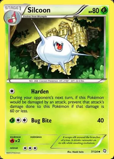 Silcoon 7/124 Dragons Exalted Pokemon card