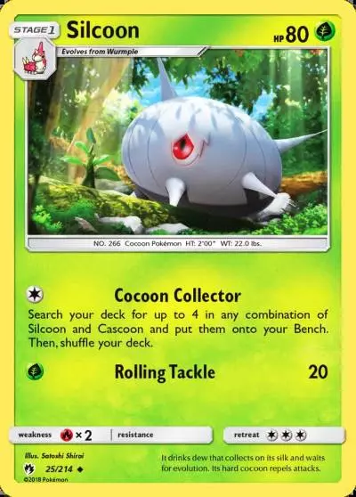 Silcoon 25/214 Lost Thunder Pokemon card