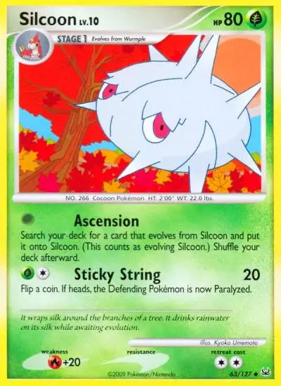 Silcoon 63/127 Platinum Pokemon card