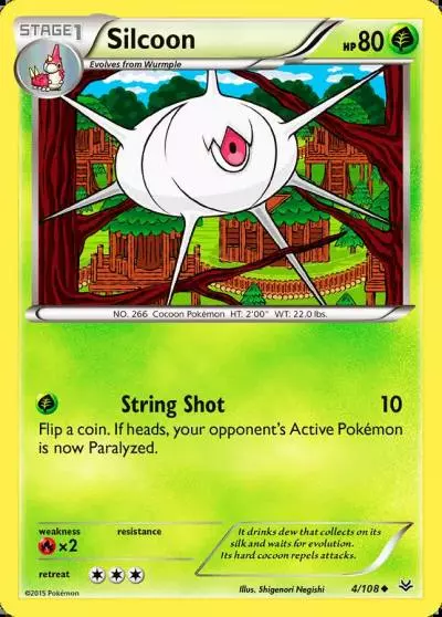 Silcoon 4/108 Roaring Skies Pokemon card