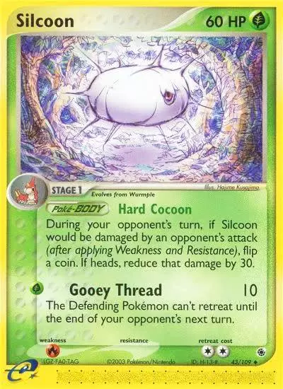 Silcoon 43/109 Ruby & Sapphire Pokemon card