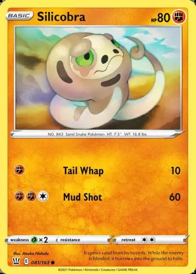 Silicobra 81/163 Battle Styles Pokemon card