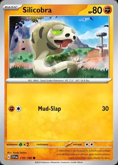 Silicobra 119/198 Scarlet & Violet Pokemon card