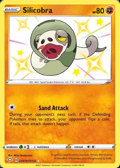 Silicobra SV070/122 Shining Fates Shiny Vault Pokemon card