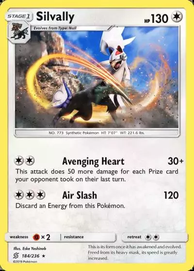 Silvally 184/236 Unified Minds Pokemon card