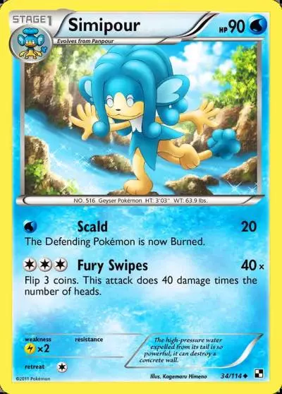 Simipour 34/114 Black & White Pokemon card