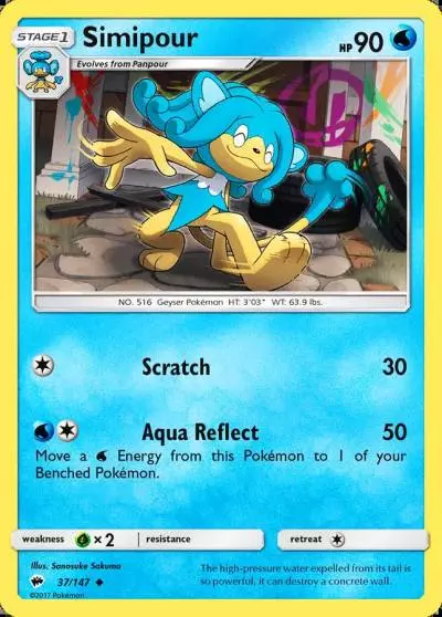 Simipour 37/147 Burning Shadows Pokemon card
