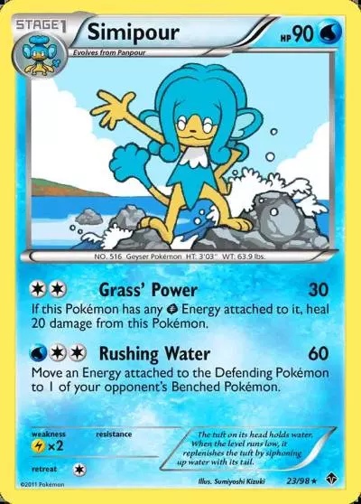 Simipour 23/98 Emerging Powers Pokemon card