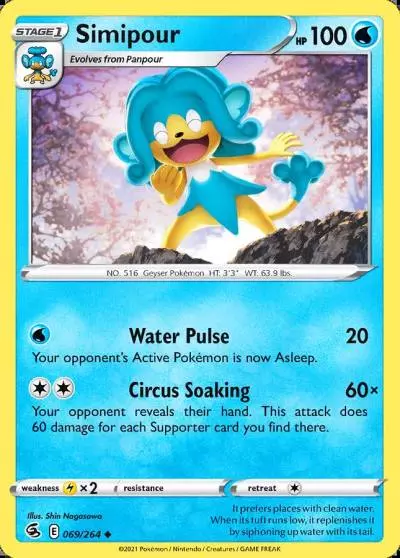 Simipour 69/264 Fusion Strike Pokemon card