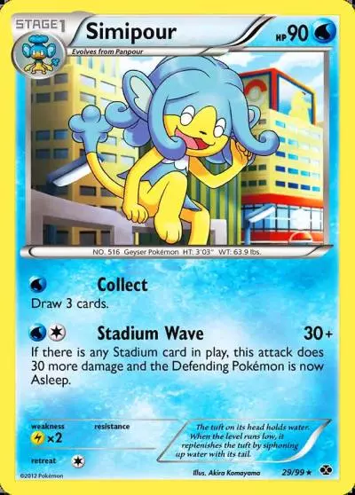 Simipour 29/99 Next Destinies Pokemon card