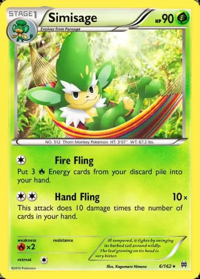 Simisage 6/162 BREAKthrough Pokemon card
