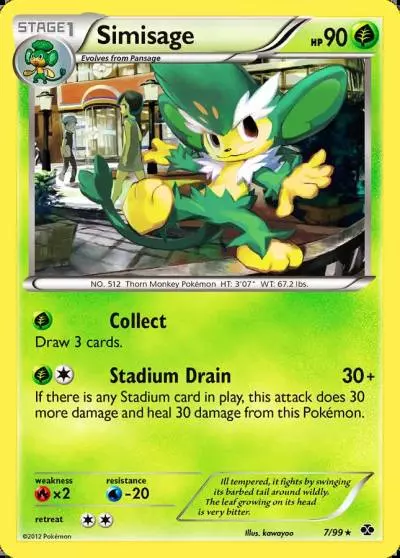Simisage 7/99 Next Destinies Pokemon card