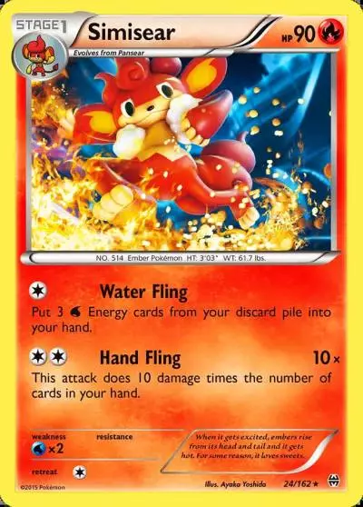 Simisear 24/162 BREAKthrough Pokemon card