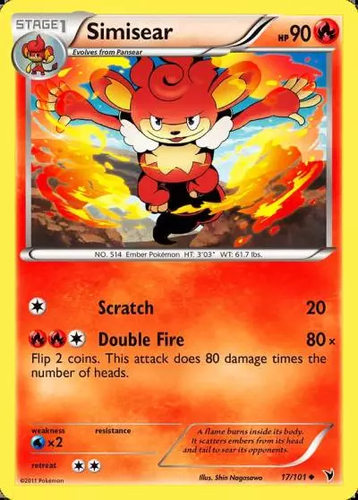 Simisear 17/101 Noble Victories Pokemon card