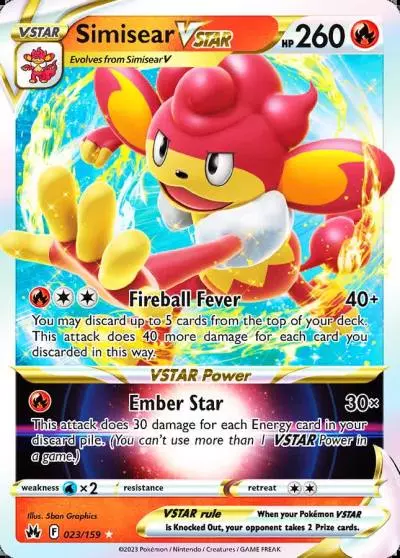 Simisear VSTAR 23/159 Crown Zenith Pokemon card