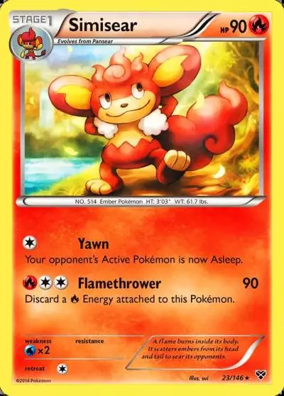 Simisear 23/146 XY Pokemon card