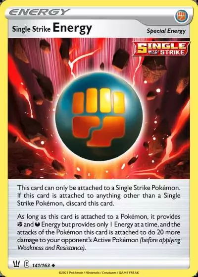Single Strike Energy 141/163 Battle Styles Pokemon card