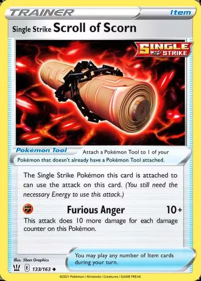 Single Strike Scroll of Scorn 133/163 Battle Styles Pokemon card