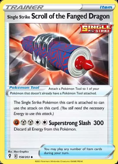 Single Strike Scroll of the Fanged Dragon 158/203 Evolving Skies Pokemon card