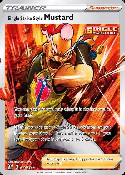 Single Strike Style Mustard 163/163 Battle Styles Pokemon card