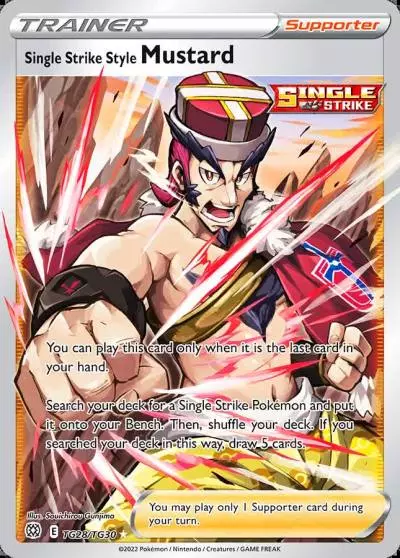 Single Strike Style Mustard TG28/30 Brilliant Stars Trainer Gallery Pokemon card