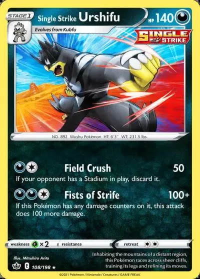 Single Strike Urshifu 108/198 Chilling Reign Pokemon card