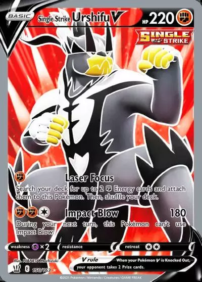 Single Strike Urshifu V 150/163 Battle Styles Pokemon card