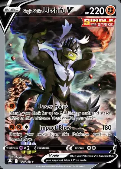 Single Strike Urshifu V 151/163 Battle Styles Pokemon card