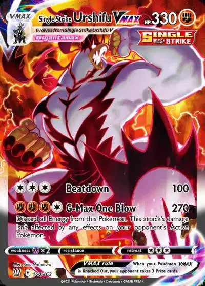 Single Strike Urshifu VMAX 168/163 Battle Styles Pokemon card