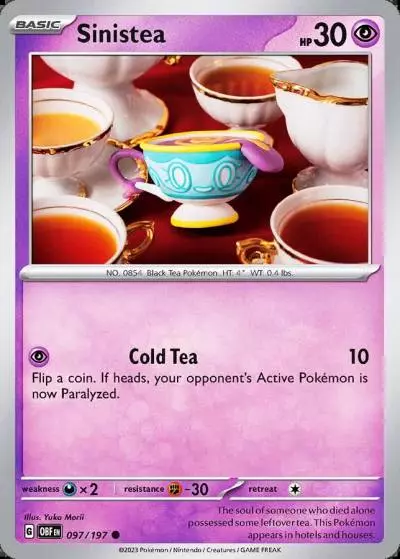 Sinistea 97/197 Obsidian Flames Pokemon card