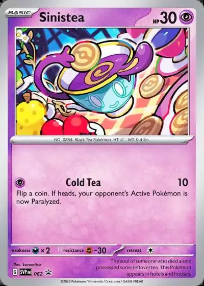 Sinistea 62/165 Scarlet & Violet Black Star Promos Pokemon card