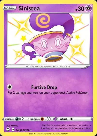 Sinistea SV052/122 Shining Fates Shiny Vault Pokemon card