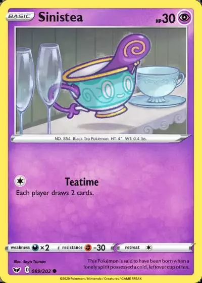 Sinistea 89/202 Sword & Shield Pokemon card