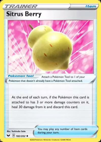 Sitrus Berry 182/202 Sword & Shield Pokemon card