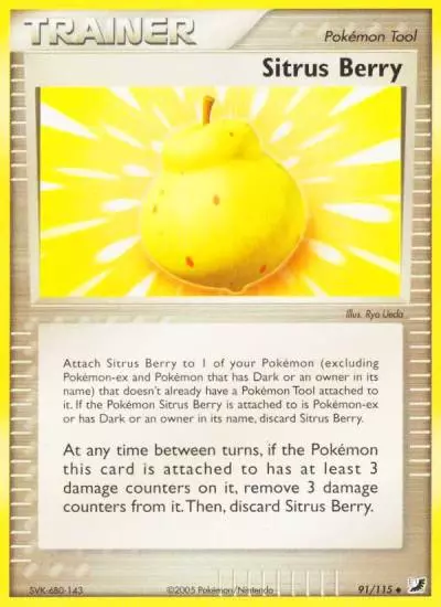 Sitrus Berry 91/115 Unseen Forces Pokemon card