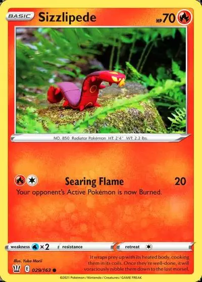 Sizzlipede 29/163 Battle Styles Pokemon card