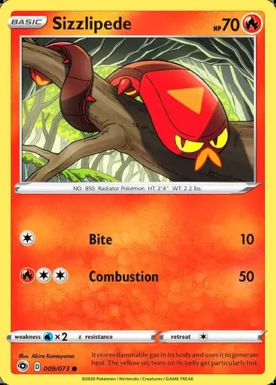 Sizzlipede 9/73 Champion's Path Pokemon card