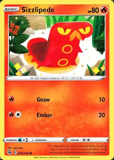 Sizzlipede 46/264 Fusion Strike Pokemon card