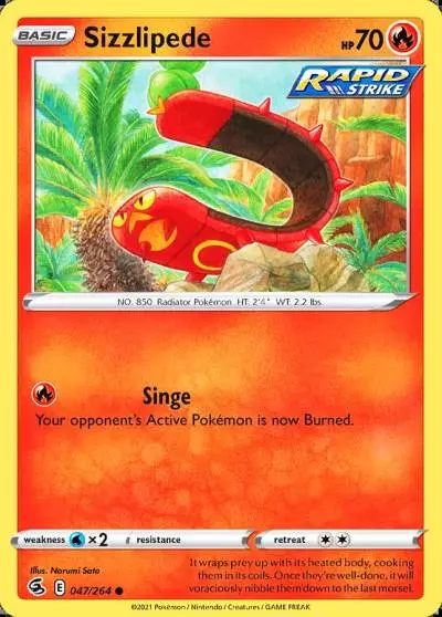Sizzlipede 47/264 Fusion Strike Pokemon card