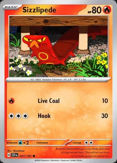 Sizzlipede 27/191 Surging Sparks Pokemon card