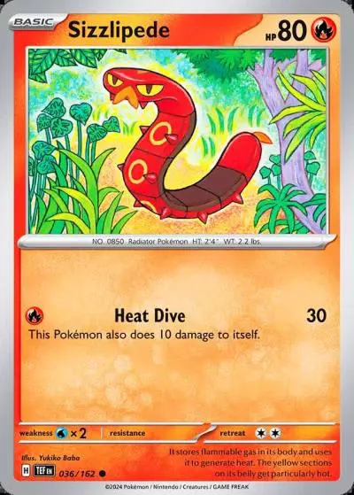 Sizzlipede 36/162 Temporal Forces Pokemon card