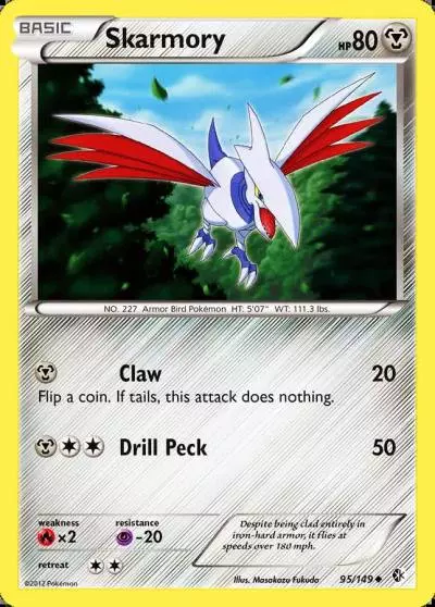 Skarmory 95/149 Boundaries Crossed Pokemon card