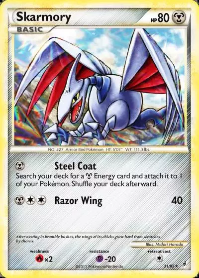 Skarmory 31/95 Call of Legends Pokemon card