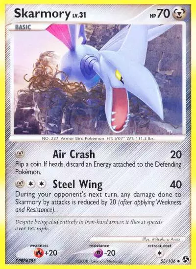 Skarmory 53/106 Great Encounters Pokemon card