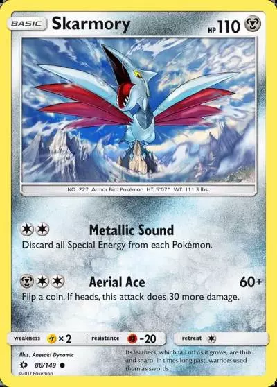Skarmory 88/149 Sun & Moon Pokemon card